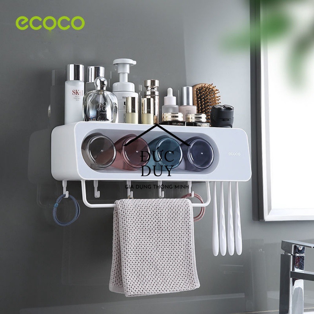 Bộ Nhả Kem Đánh Răng Ecoco 4 Cốc, 4 Ô Bàn Chải