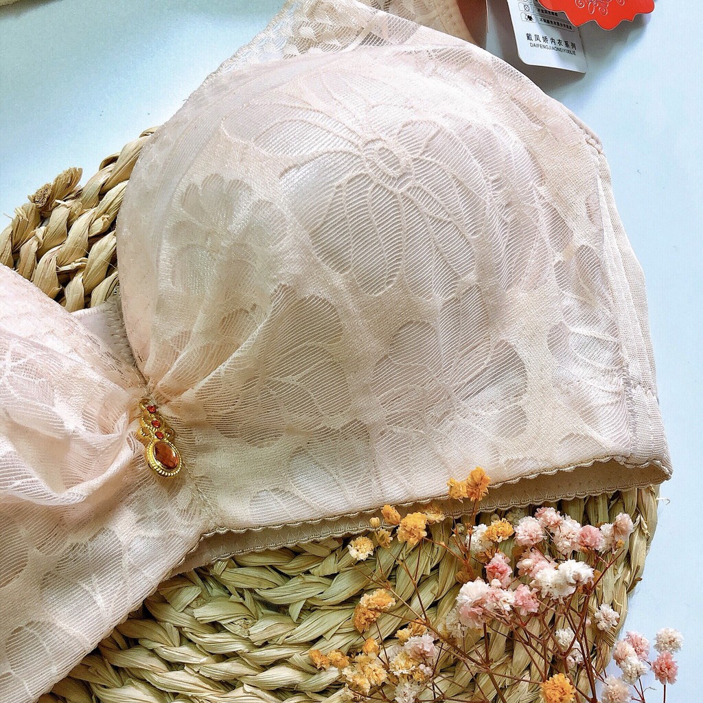 Áo lót nữ mặc áo dài ren mềm quả chéo có gọng đệm dày 5cm siêu nâng siêu đẩy ngực