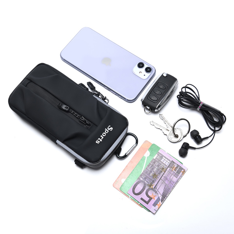 Túi đựng điện thoại đeo bắp tay màu phản quang chống thấm nước hỗ trợ chơi thể thao/ chạy bộ