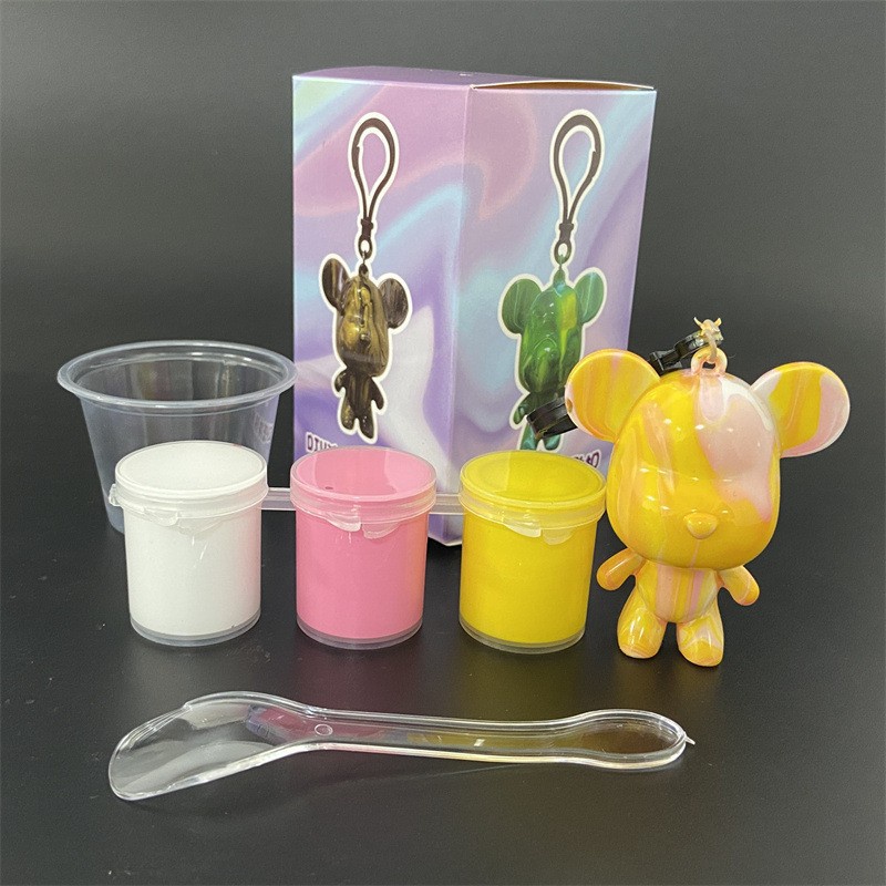 Móc Khóa Hình Gấu Dạng Chất Lỏng DIY