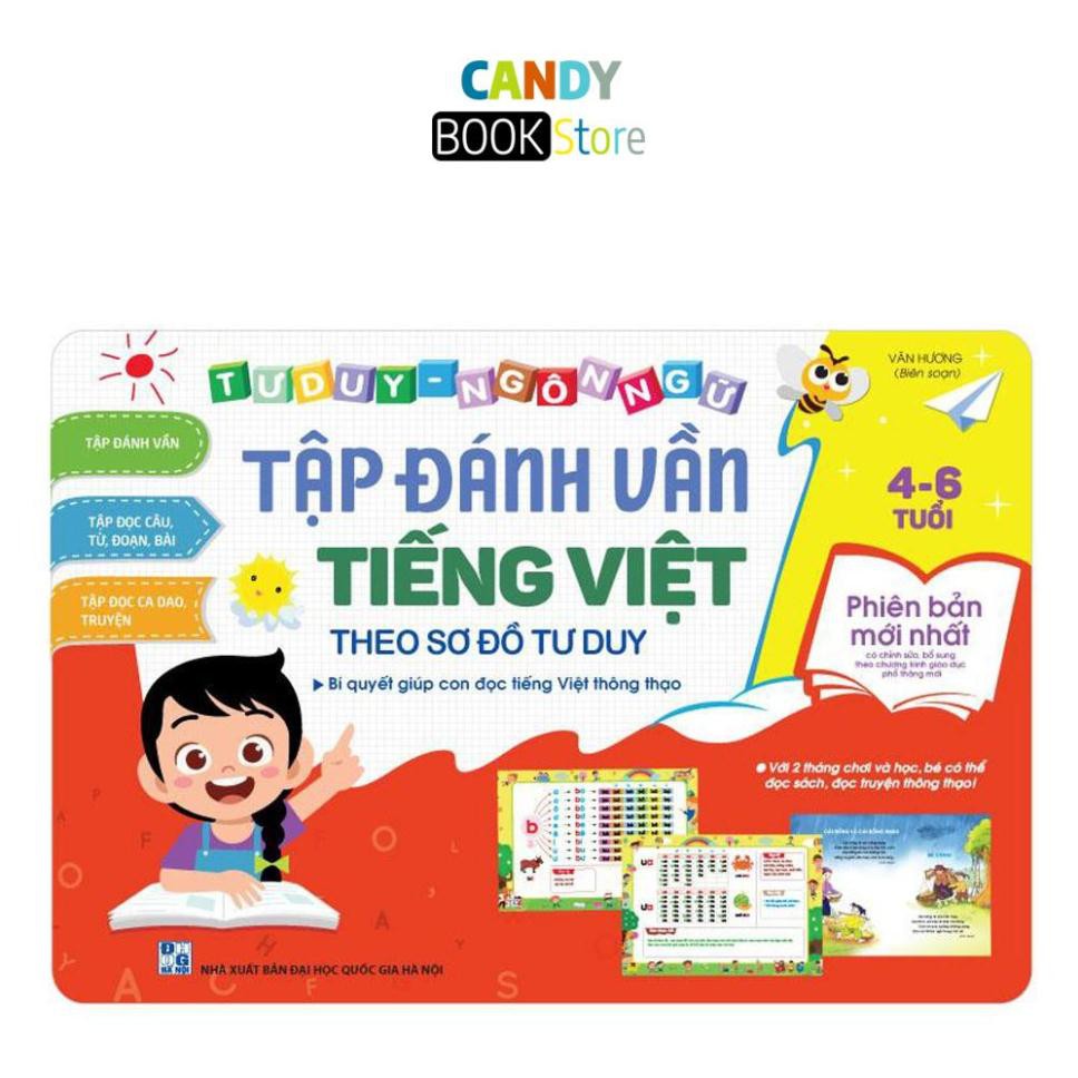 Sách - Tập đánh vần Tiếng Việt theo sơ đồ tư duy bé từ 4-6 tuổi kèm thẻ flashcard