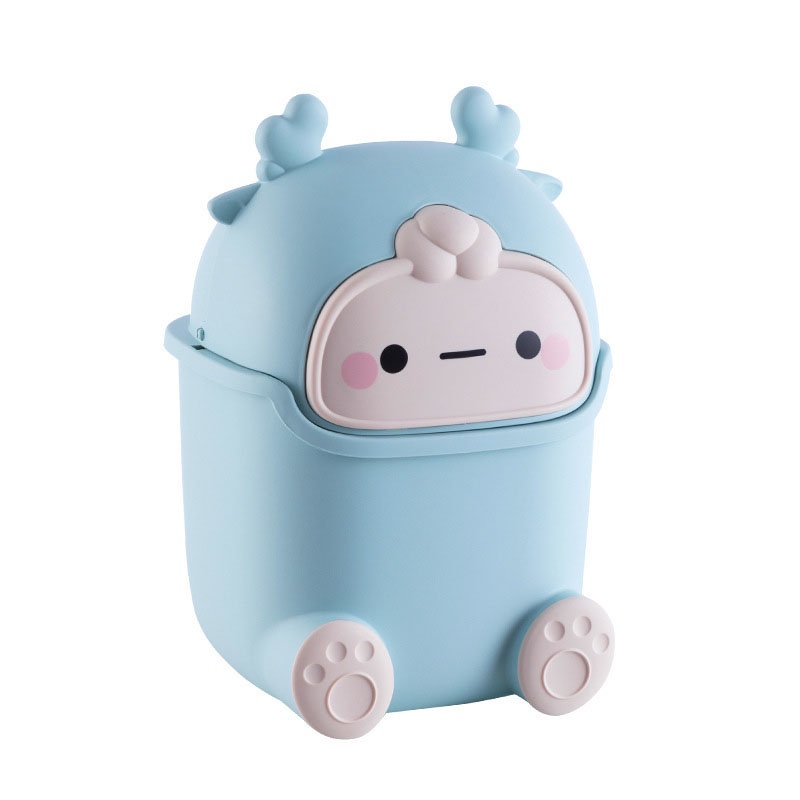 Thùng rác mini để bàn trang trí đẹp, Thùng rác lật xinh xắn nhỏ gọn lưu trữ loại bỏ các đồ dùng không cần thiết