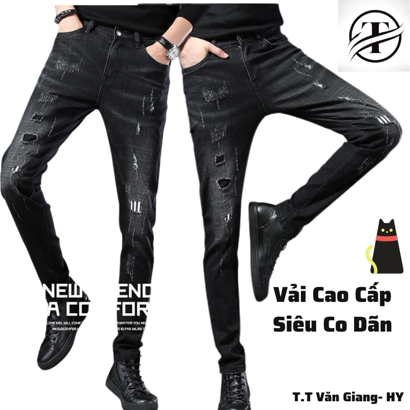 Quần Jean Nam Ống Côn Co Dãn 4 Chiều Màu Đen QJ04 | BigBuy360 - bigbuy360.vn