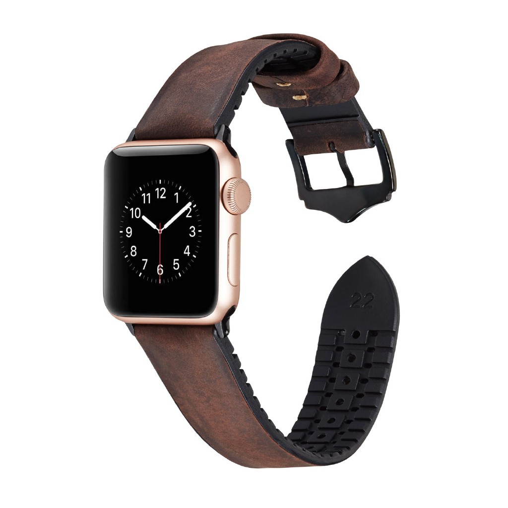 Dây đeo bằng da cho đồng hồ thông minh Apple Watch Series 1 2 3 4 5 6 SE 38mm 40mm 42mm 44mm Series 7 41mm 45mm