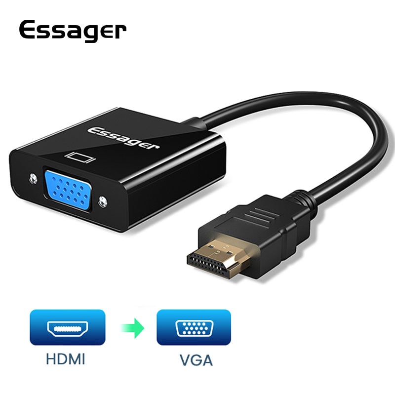 Dây Cáp Chuyển Đổi Hdmi Sang Vga 1080p Essager Cho Ps4 Tv Laptop