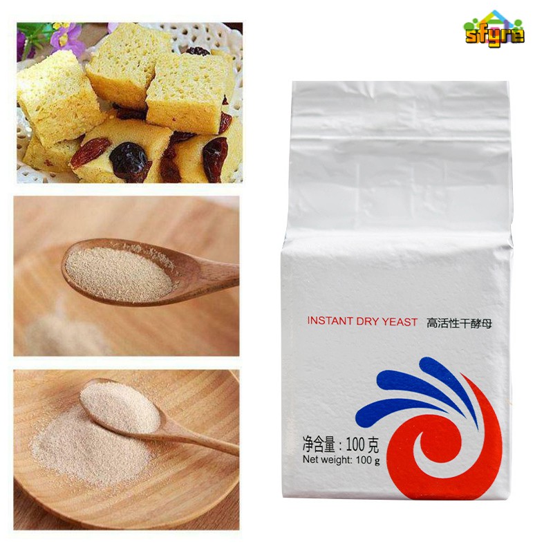 Sfyre Bread Yeast High Active Dry Yeast Kitchen Baking Supplies for Steamed Bread Bun 100g