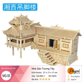 Bộ lắp ráp mô hình gỗ 3d - nhà sàn tương tây