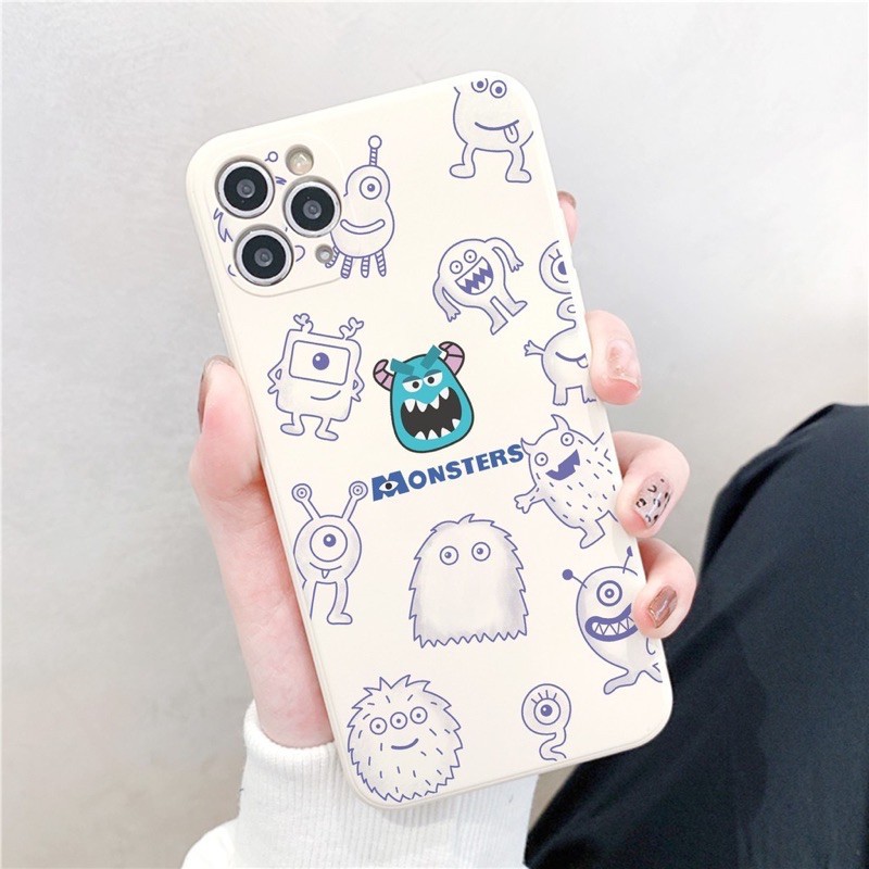 Ốp Lưng Iphone Mini Monster Kem Cạnh Vuông 🚚 FREESHIP 🚚 Độ Thiết Kế iPhone 12, Chống Sốc