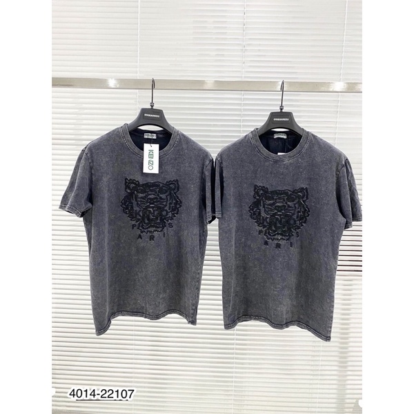 Áo Thun Nam Thêu Mặt Hổ Cực Hót - Áo Phông Nam Loang Xám Siêu Đẹp