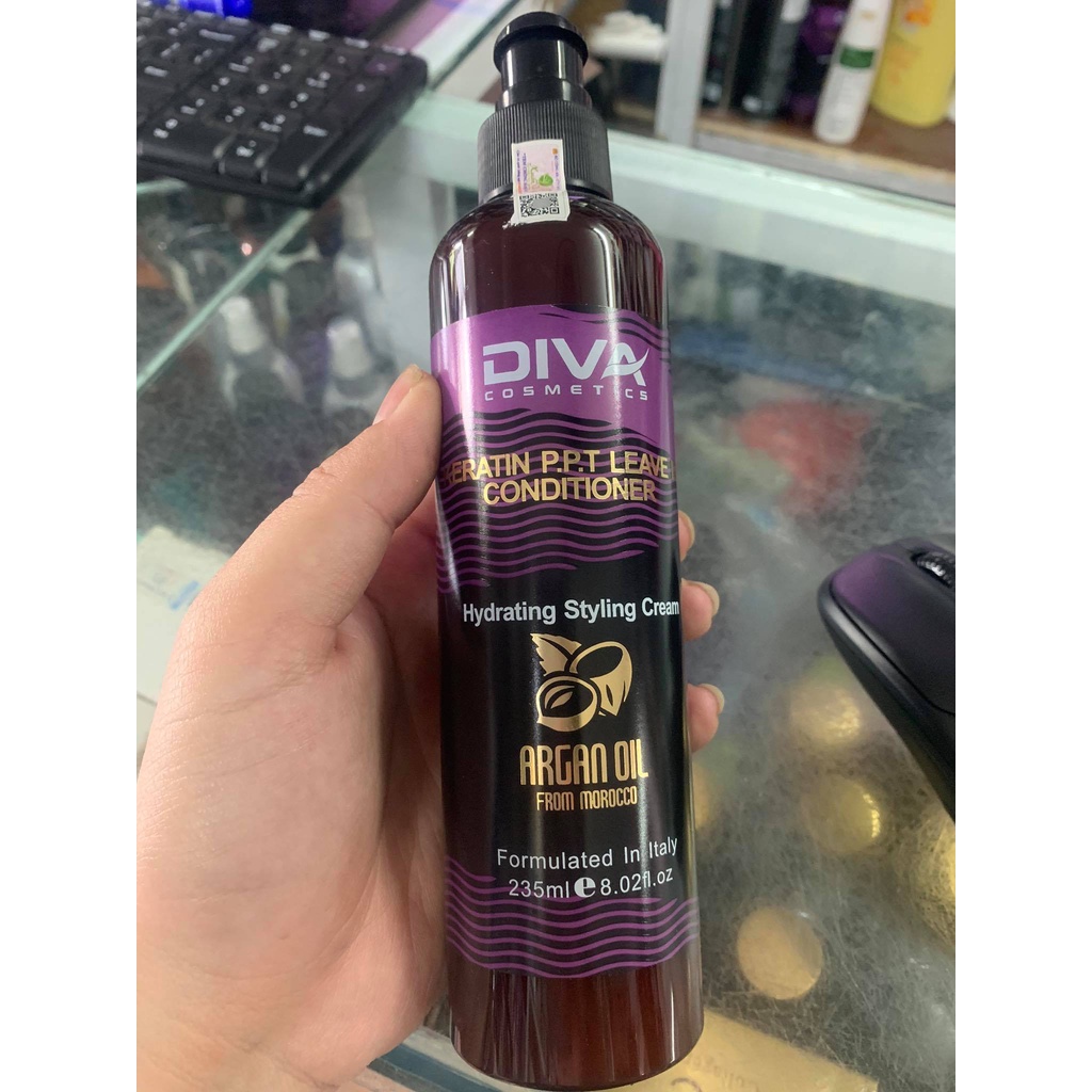 Gel dưỡng tóc DIVA Argan Oil tạo kiểu dùng cho tóc xoăn mềm mại dạng chai 235ml