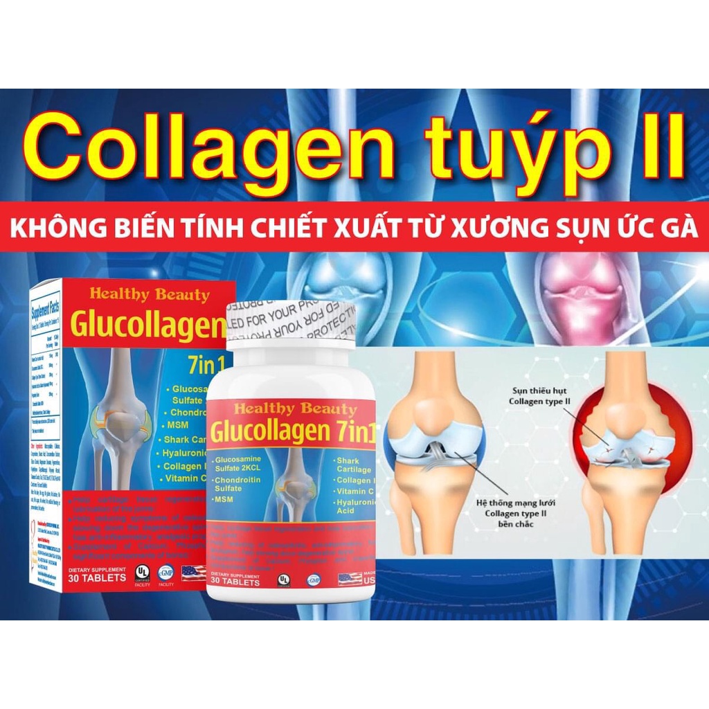 Viên Uống Bổ Khớp- Tái Tạo Mô Sụn Khớp HB GLUCOLLAGEN 7IN 1