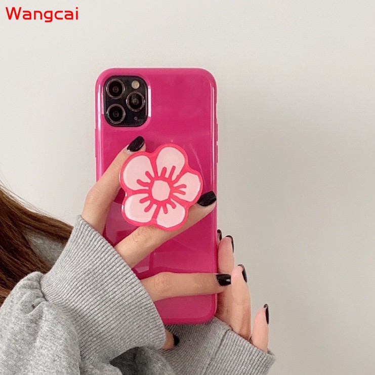 Huawei Nova 8 7 Pro 7i 6 SE 4e 4 3i 3 P40 P30 P20 Mate 40 30 20 Pro Phone Case Flower Holder Stand Candy Rose Red Plum Fresh Cute Simple Soft TPU Casing Case Cover