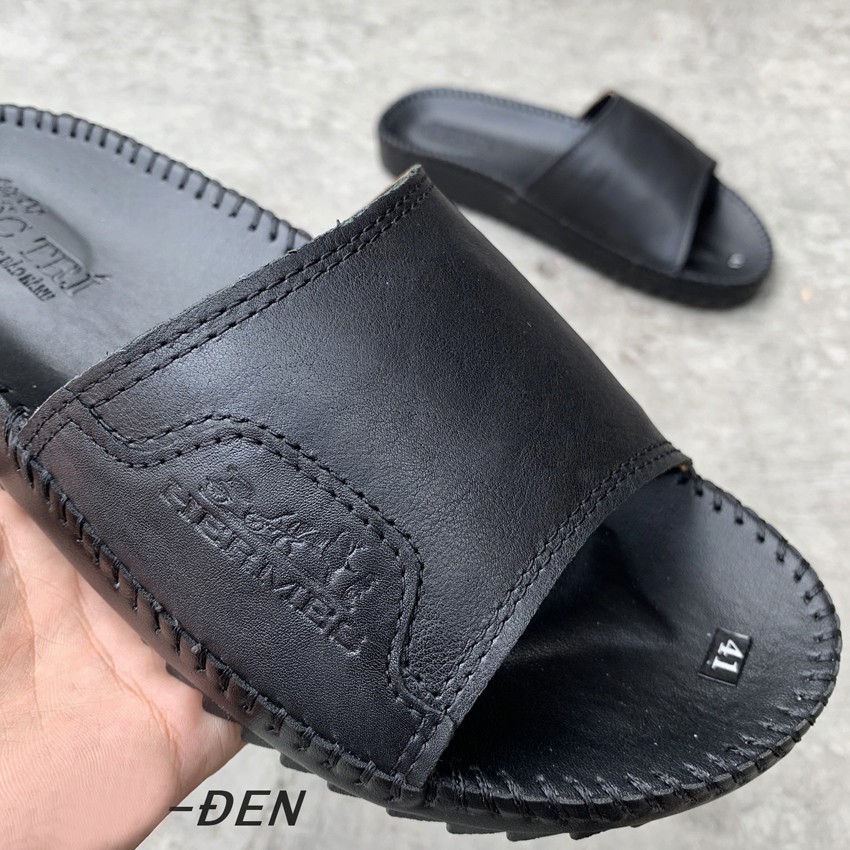 Dép Nam Da Bò Cao Cấp Quai Ngang Trẻ Trung V57