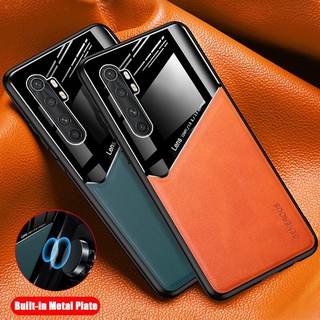 Chống sốc bao da điện thoại pu mềm mặt gương từ tính cho xiaomi mi note 10 lite note 10 pro 10 ốp