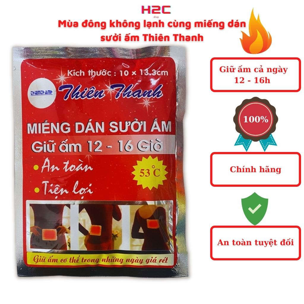 Miếng dán nhiệt Thiên Thanh chườm nóng sưởi ấm mùa đông H2C