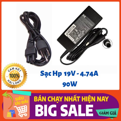 [RẺ VÔ ĐỊCH] - Sạc Laptop HP 19V - 4.74A chân kim to HP 8460 8470 8560P 8570P (Adapter HP 90w tròn to)