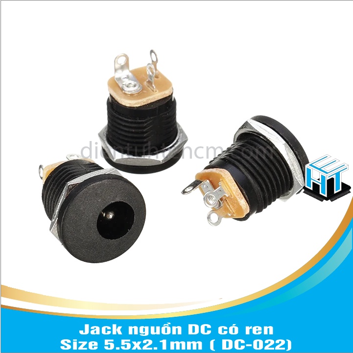 Jack nguồn  DC-022 có ren - Size 5.5x2.1mm