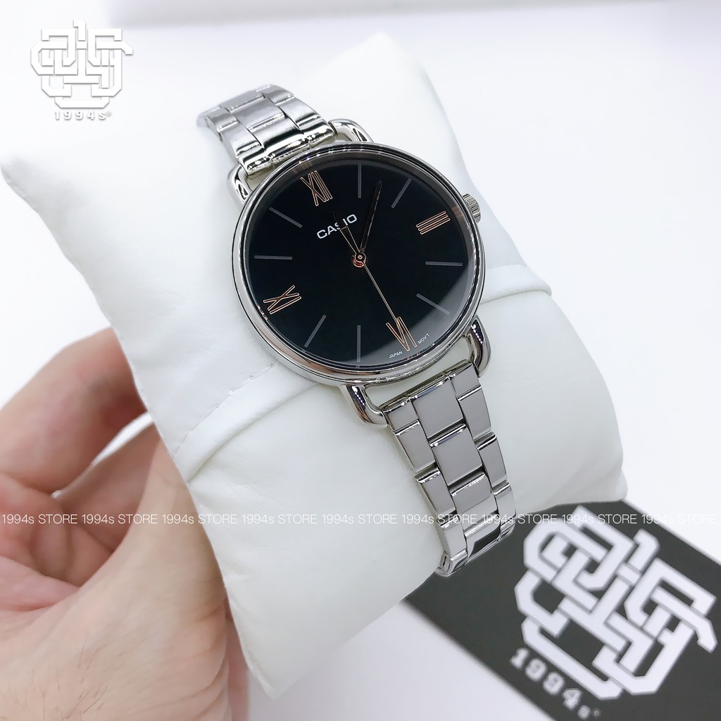 Đồng hồ nữ Casio LTP-E414 / LTP-E414D-1A dây thép không gỉ, chống nước 50m, size 34mm, hàng chính hãng
