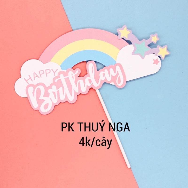 10 set cầu vồng HPBD xanh vàng hồng