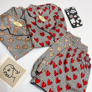 Bộ lụa trái tim quần đùi