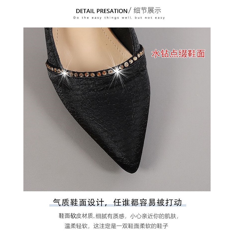 Giày Cao Gót Da Mềm Gót Vừa Mũi Nhọn Thời Trang Xuân Thu Dành Cho Nữ 2022