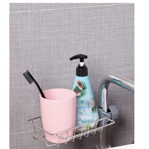 Giá Treo Vòi Đựng Đồ INOX Xoay Để Đồ Giẻ Rửa Chén Bát Treo Khăn Lau Tiện Lợi Dễ Lắp Đặt