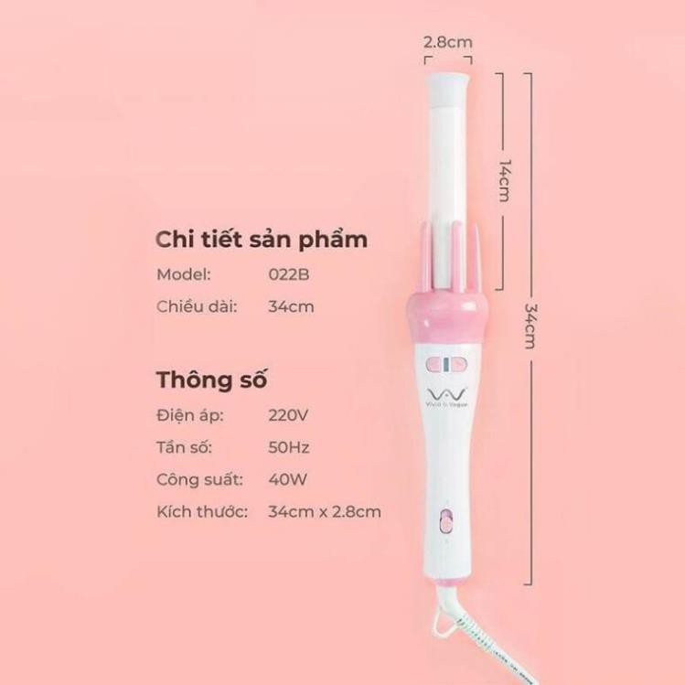 💖Hàng Loại A💖 Máy Uốn Tóc, Lược Điện Làm Xoăn Tóc 360 Độ Vivid & Vogua Chuyên Nghiệp, Giúp Tạo Được Những Kiểu Như Ý