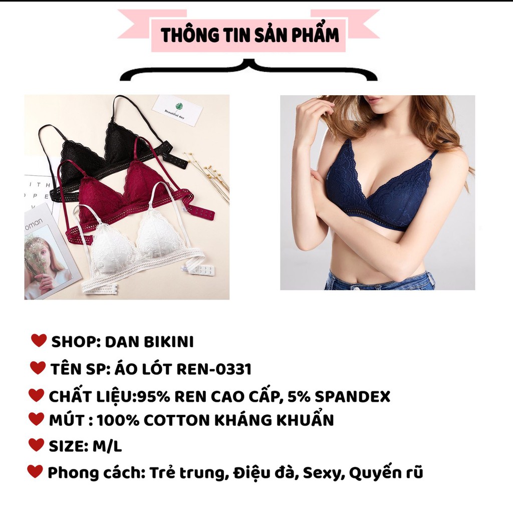 Áo Lót Nữ Ren không gọng mềm mại thiết kế hoạ tiết hoa tôn vòng 1 gợi cảm mẫu 3313 | BigBuy360 - bigbuy360.vn