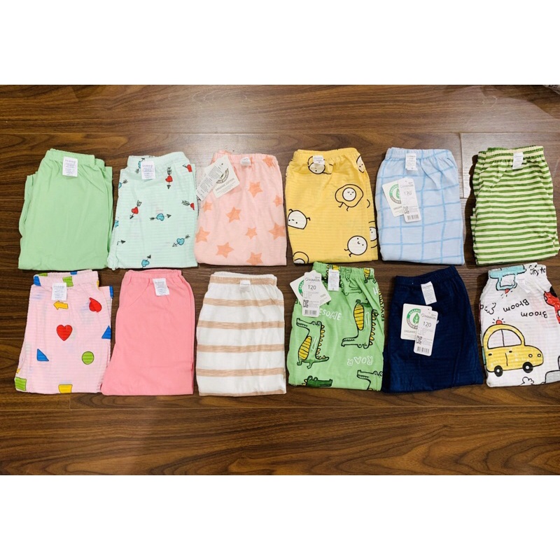 (Sz 80-150) Set 5 quần cotton giấy ngắn và lửng xuất Hàn