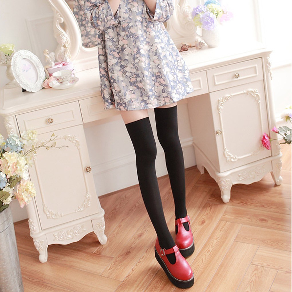 Tất cotton cao đến đầu gối cho nữ