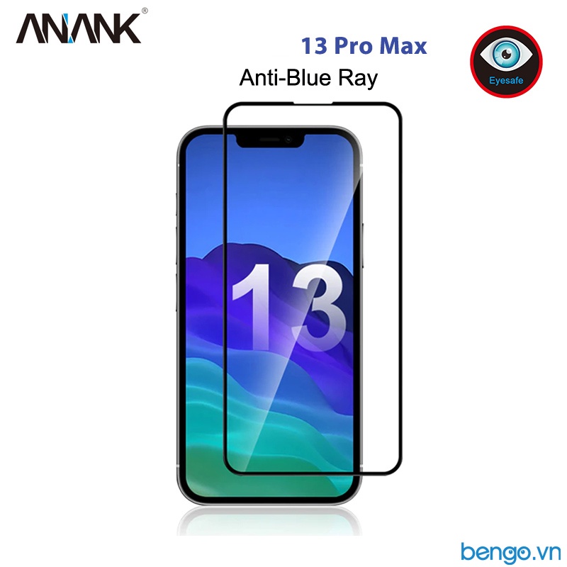 Dán Cường Lực iPhone 14/13 series (đủ dòng) Chống Ánh Sáng Xanh ANANK 2.5D Full