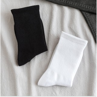 TẤT cổ cao nam nữ ĐEN TRẮNG BASIC