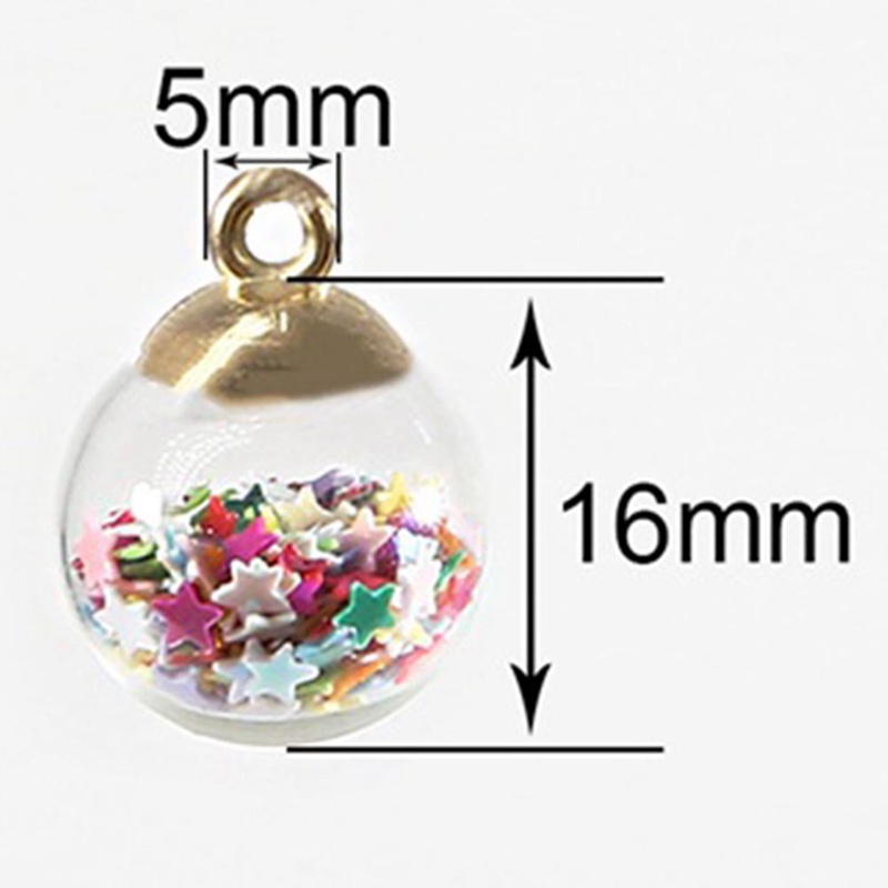 Charm quả cầu trong suốt ngôi sao/hạt đá/ bóng màu bên trong/ Mặt dây chuyền/ Làm đồ hanmade, Keyring, DIY