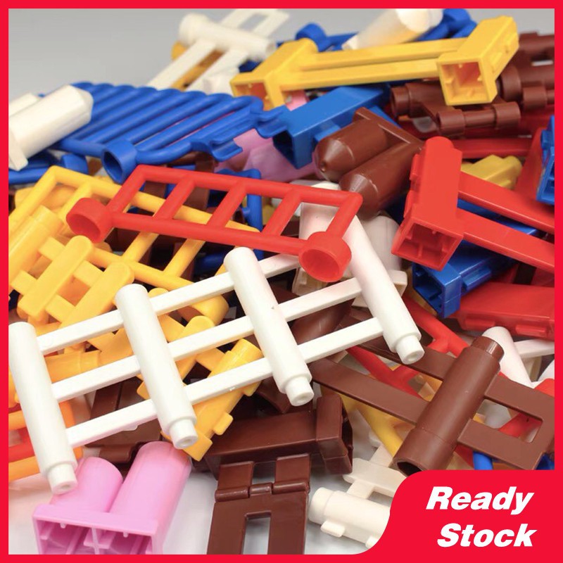 Gorock Tương thích với Lego Duplo Hàng rào Giao thông Lan can Vườn Lan can Xây dựng Hạt lớn Phụ kiện Đồ chơi trẻ em