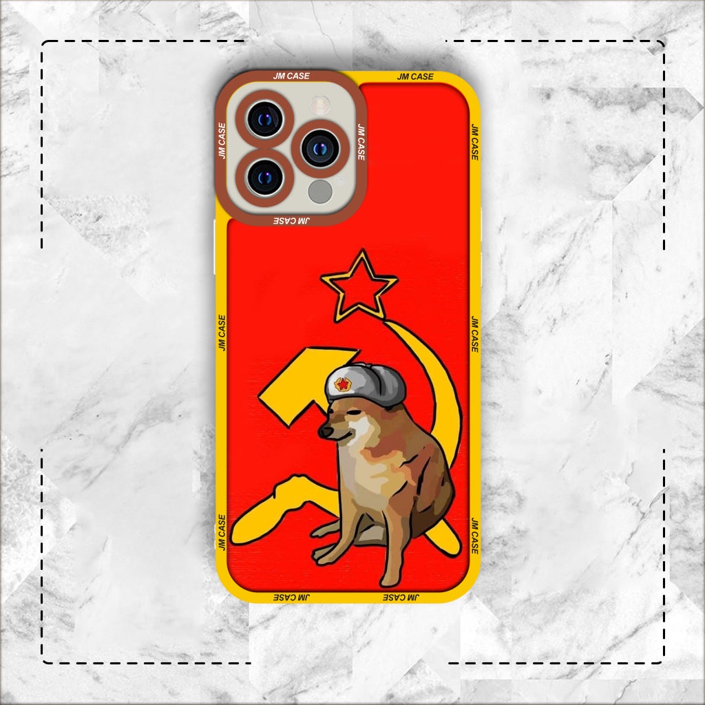 Ốp lưng iphone cạnh vuông JMCase Cheems cờ đỏ 6plus/6s/6splus/7/7plus/8/8plus/x/xs/11/12/pro/max/plus/promax