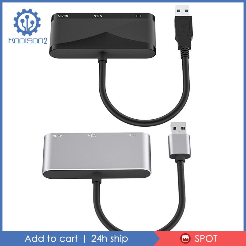 Đầu Chuyển Đổi USB 3.0 Sang HDMI VGA 1080P Koolsoo2 Chuyên Dụng Cho Laptop PC