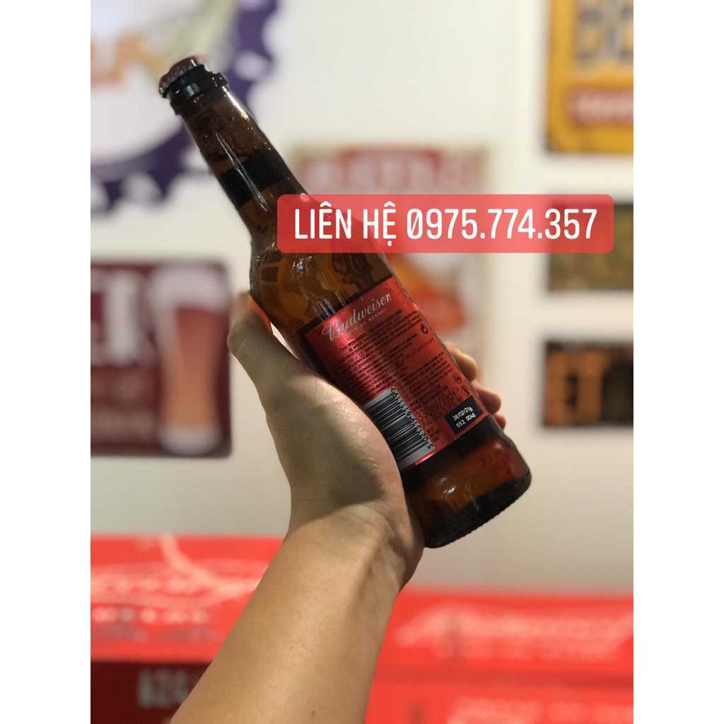 Bia Budweiser hàng nhập khẩu Mỹ 5% – Chai 330ml – Thùng 24 chai