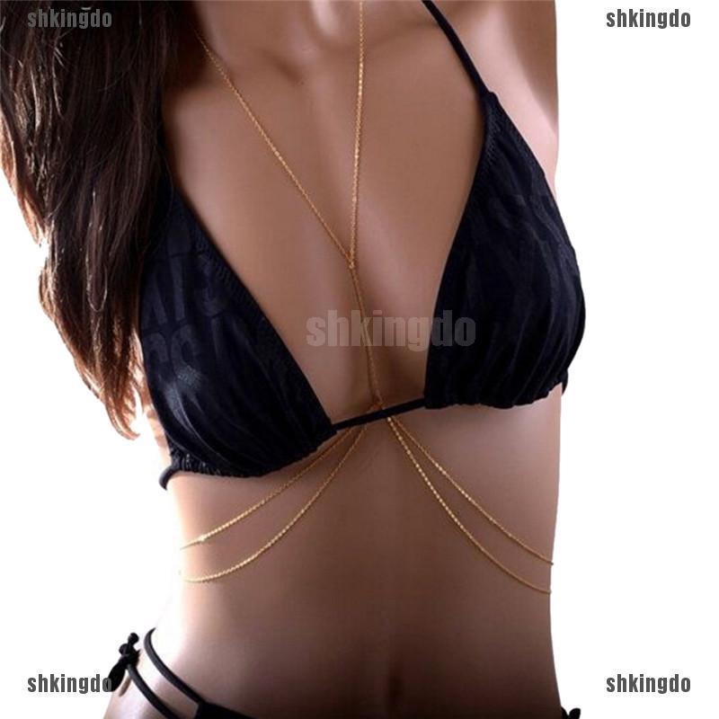 Dây chuyền cơ thể thời trang màu vàng gợi cảm cho nữ