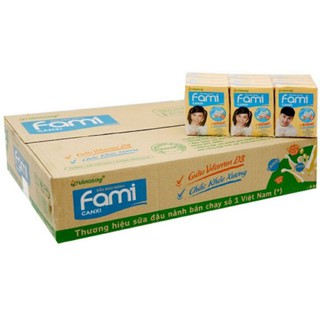 Thùng 36 hộp sữa Fami nguyên chất và canxi x 200ml