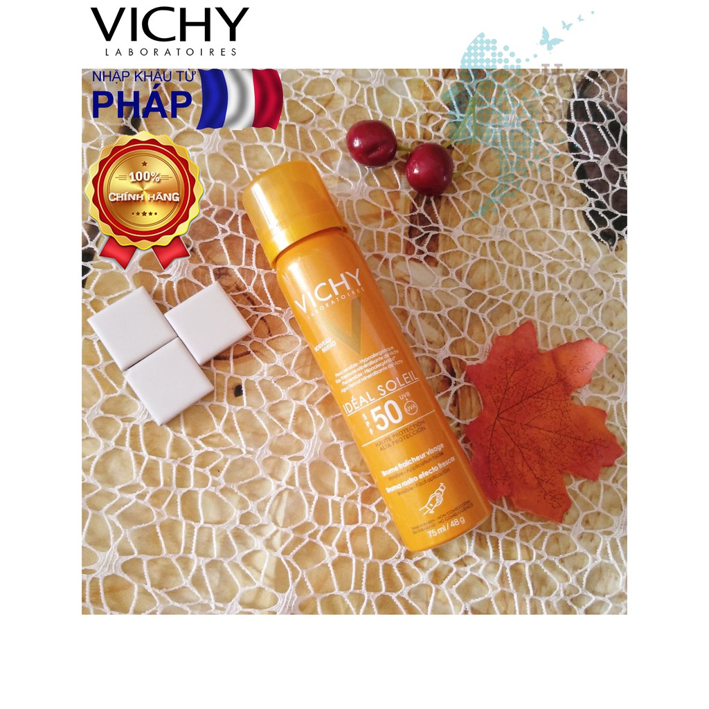 [CHÍNH HÃNG] Xịt Khoáng Chống Nắng Giảm Dầu, Khô Thoáng & Không Gây Nhờn Rít VICHY IDEAL SOLEIL HAUTE PROTECTION SPF50