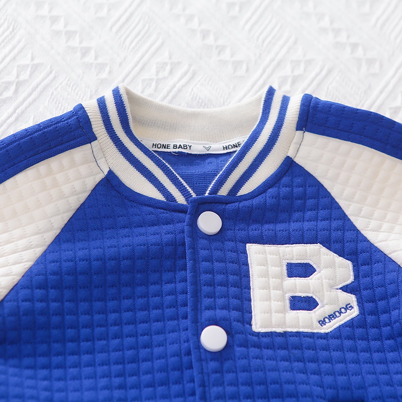 Áo Khoác Bóng Chày Tay Dài In Chữ Thời Trang Cho Bé Trai