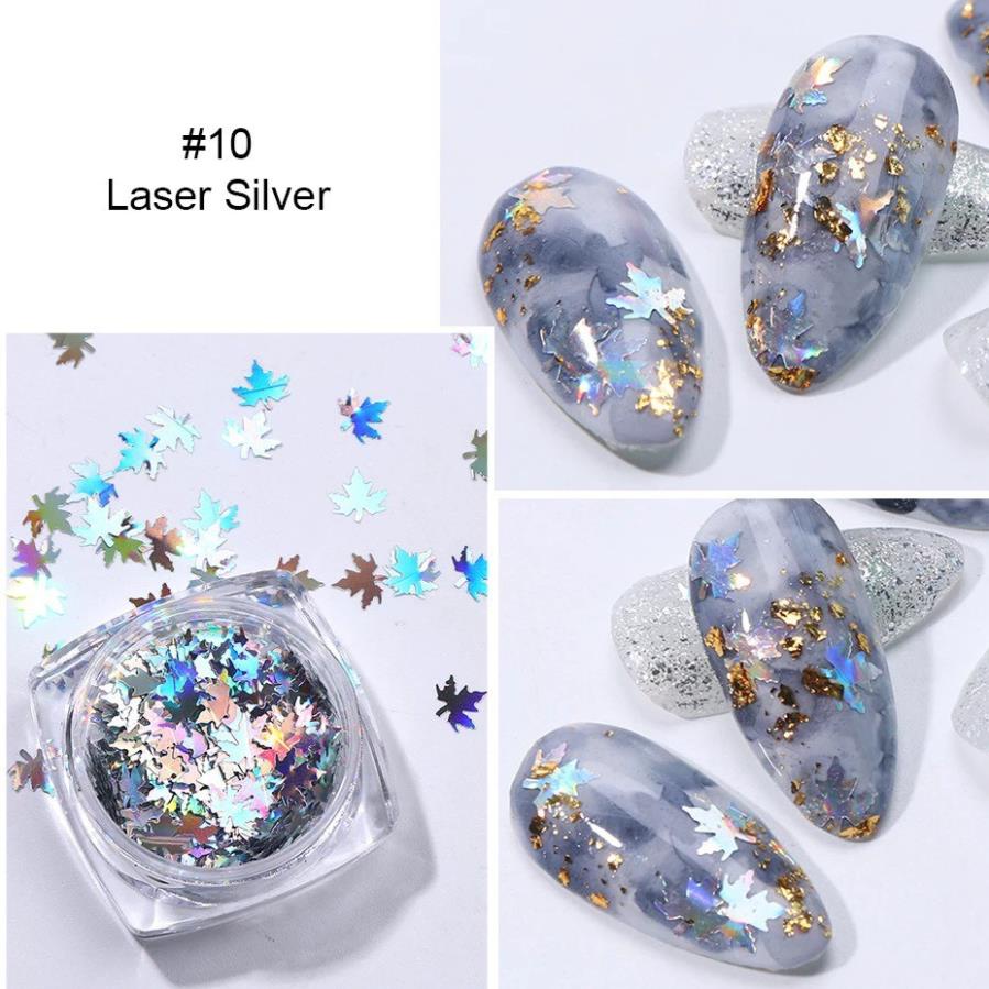 Phụ Kiên Lá Phong ( Set 12 Hũ Trang Trí Móng)