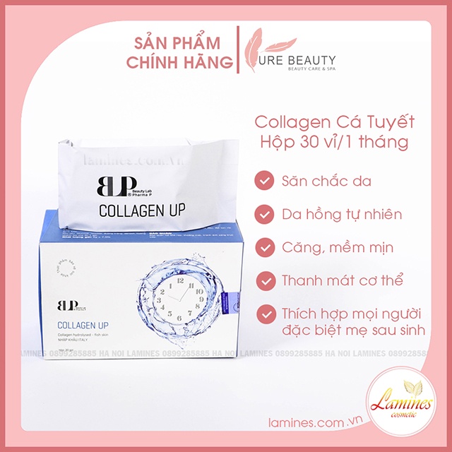 Collagen Cá Tuyết, Collagen Up BP Beauty Lab Pharma P, PureBeauty 30 gói/tháng
