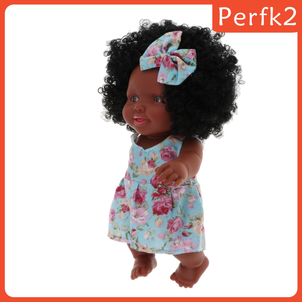 11inch Lovely Reborn Girl Doll Black with Exploding Hair Kid Birthday Gift