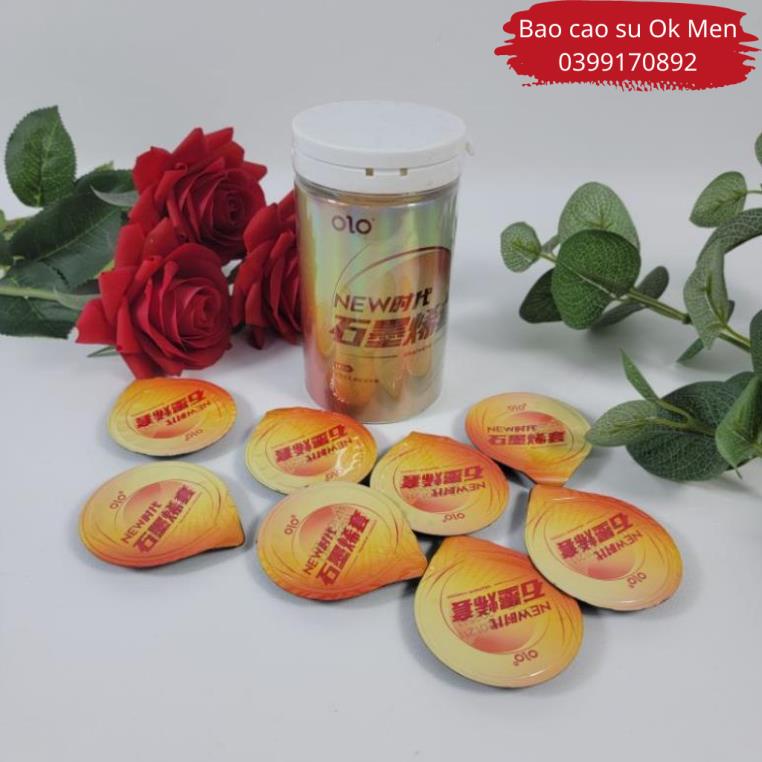 Bao Cao Su OLO 001 Dầu Ấn Độ Trắng, BCS Siêu Mỏng, Truyền Nhiệt, Nhiều Gel Bôi Trơn Hộp10C