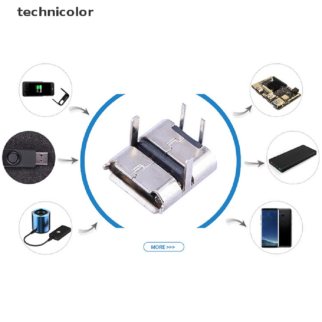 10 Đầu Nối Micro Usb 2Pin 90 Độ Type B Cho Điện Thoại