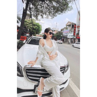 Sét áo sơ mi. lụa mix chân váy ren sang chảnh