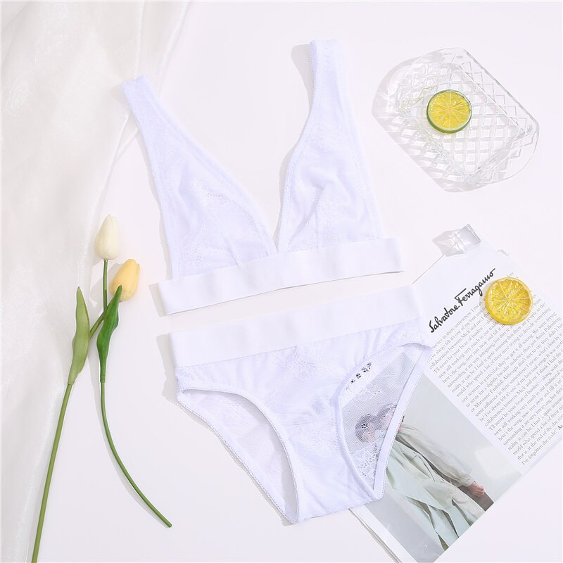 Bộ đồ lót ren hoa CUTEBYTE hỗ trợ nâng ngực dễ thương cho nữ