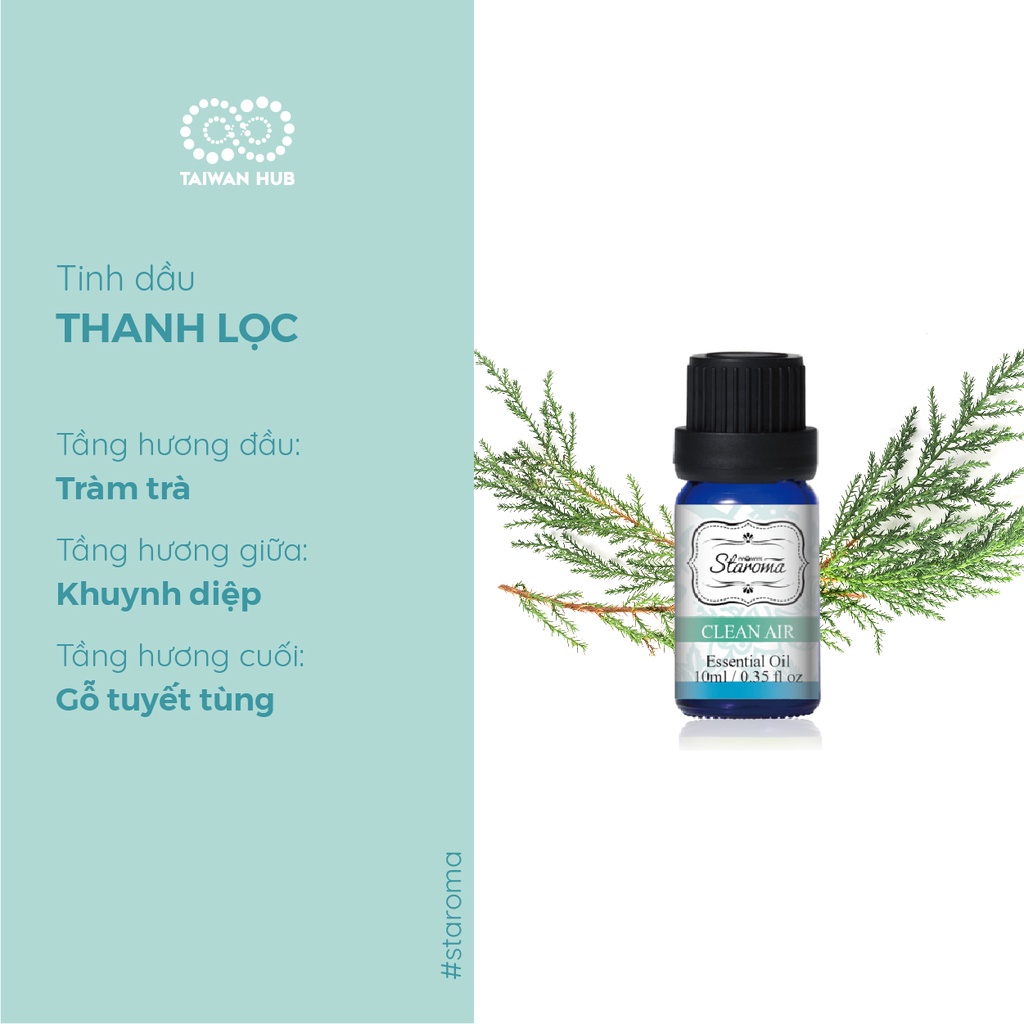 Tinh Dầu Thiên Nhiên Hương Thanh Lọc Không Khí Nguyên Chất 10ml STAROMA Nhập Khẩu Chính Hãng Đài Loan