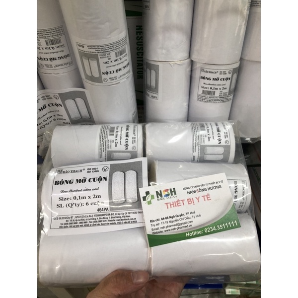 BÔNG MỠ CUỘN DÙNG ĐỂ LÓT KHI BÓ BỘT TAY,CHÂN Bông mỡ y tế không thấm nước Bảo Thạch 0.1m x 2m